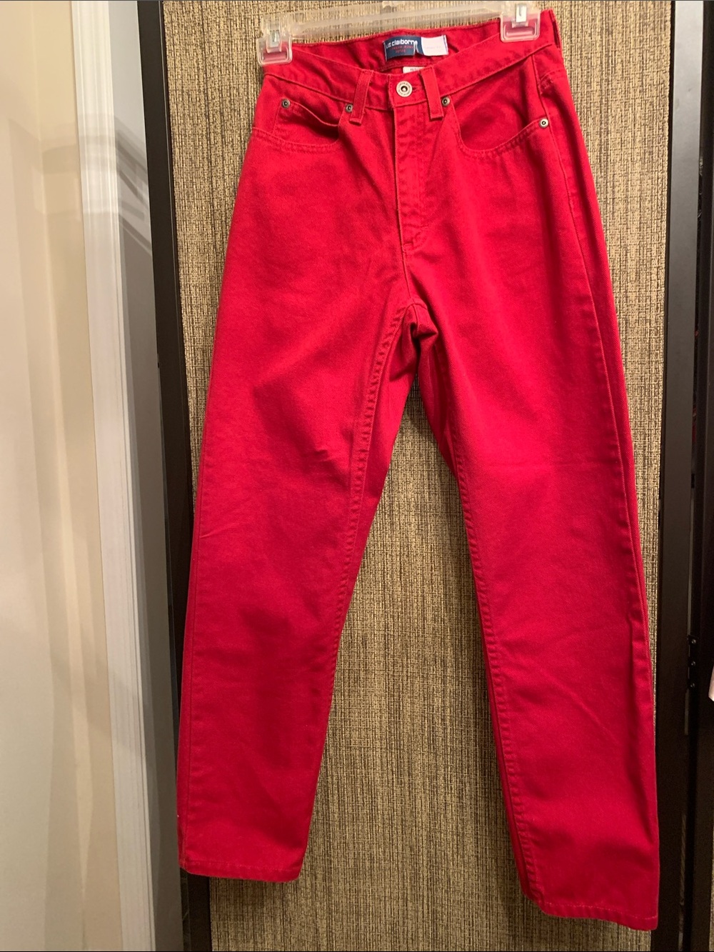 Liz Claiborne ,Classic High-Rise Red Jeans